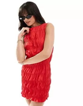 Платье мини Asos Design With Ruffles, красный