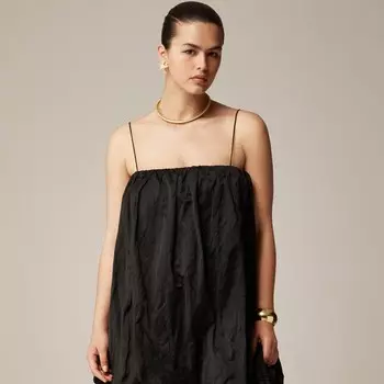 Платье-Мини-Баллон из коллекции из атласа J.Crew, черный