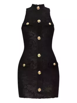 Платье мини Baroque Bouclette BALMAIN, черный