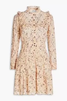 Платье мини Belle со складками и цветочным принтом BA&SH, румян