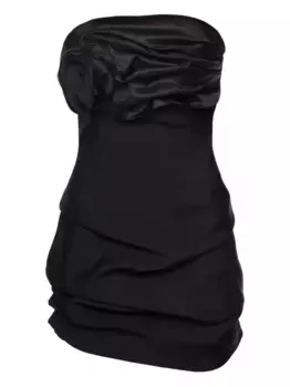 Платье мини без бретелей со сборками Magda Butrym, черный