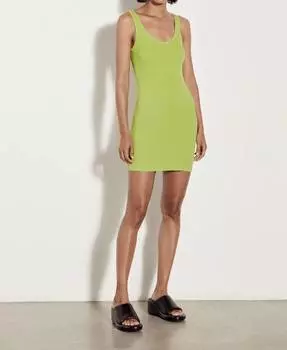 Платье-мини без рукавов цвета киви Enza Costa, цвет kiwi