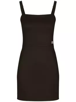Платье мини без рукавов с логотипом Dolce & Gabbana, черный