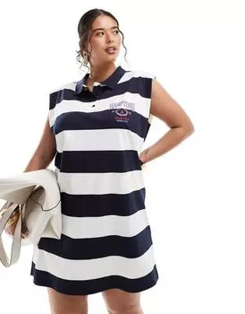 Платье мини без рукавов с планкой и подплечниками ASOS DESIGN Curve