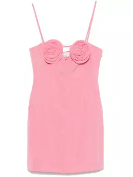 Платье мини Blumarine с цветочной аппликацией, розовый