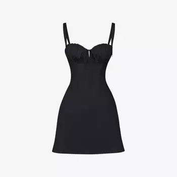 Платье мини Carlotta из эластичного хлопка с квадратным вырезом и приталенным лифом House Of Cb, черный