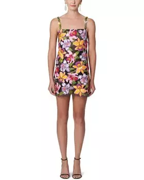 Платье-мини Carolina Herrera на тонких бретельках с шелковой отделкой, розовый