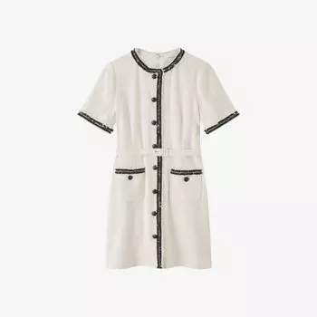 Платье мини charlie с пышной отделкой из букле Lk Bennett, белый