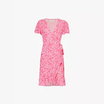 Платье-Мини Chelsea с запахом и тканым узором Aspiga, розовый