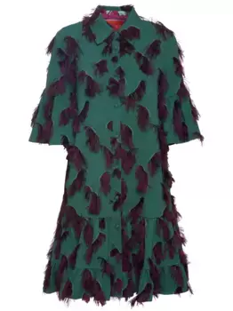 Платье мини Choux с бахромой La DoubleJ, зеленый