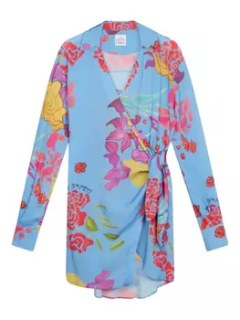 Платье мини Cielo с запахом Donde Esteban, синий