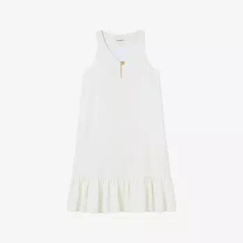 Платье мини Claudie Pierlot без рукавов с V-образным вырезом и рюшами, белый