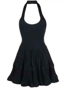 Платье мини Crinoline с оборками Alaa, синий