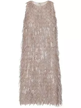 Платье мини Dazzling с вышивкой Brunello Cucinelli, нейтральный цвет
