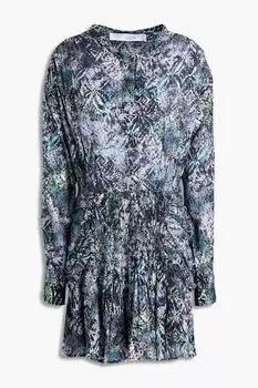 Платье мини Deniz со сборками и принтом IRO, черный