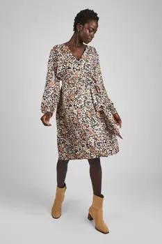 Платье мини для беременных с цветочным принтом и рукавами блузонами Jojo Maman Bb, черный