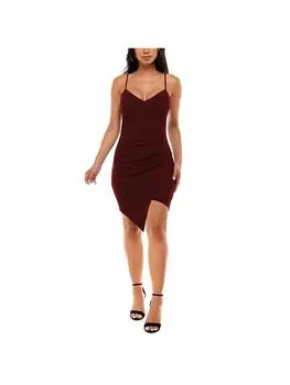 Платье мини для женщин Juniors асимметричное выше колена Emerald Sundae, цвет wine