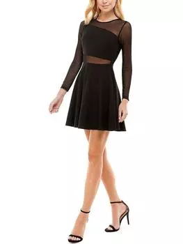 Платье-мини для женщин Juniors Mesh Illusion City Studio, черный