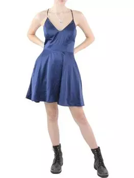Платье мини для женщин Juniors с атласной кружевной спинкой B. Darlin, цвет navy/navy