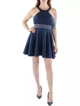 Платье-мини для женщин Juniors Shadow Stripe с подкладкой на груди City Studio, темно-синий