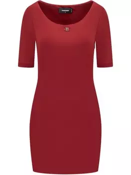 Платье мини DSQUARED2 с бляшкой-логотипом, красный