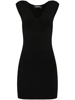 Платье мини DSQUARED2 с бляшкой-логотипом, черный