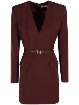 Платье мини Elisabetta Franchi с поясом, красный