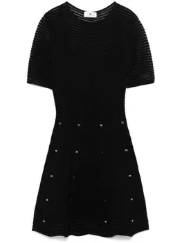 Платье мини Elisabetta Franchi с узором «елочка», черный