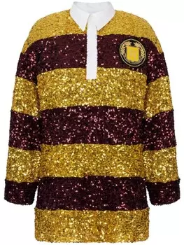 Платье мини Elisabetta Franchi, украшенное пайетками, желтый