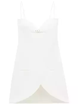 Платье мини Ellipse с жатым эффектом Courrges, белый