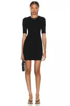 Платье мини Enza Costa Silk Knit Half Sleeve, черный