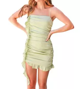 Платье мини Feeling Free в светло-шалфейном цвете Pretty Garbage, цвет light sage