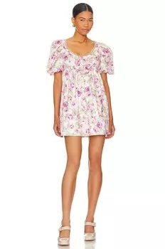 Платье мини For Love & Lemons Milani, цвет White Multi