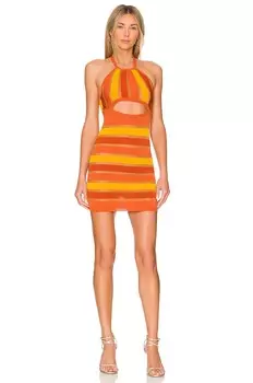 Платье мини For Love & Lemons Tori, оранжевый
