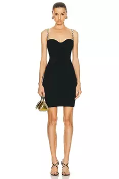 Платье мини Galvan Globe Wave, черный