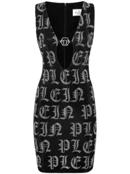 Платье мини Gothic Plein со стразами Philipp Plein, черный