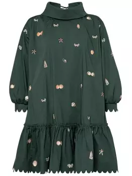 Платье мини Hibisco Caracola Agua By Agua Bendita, зеленый