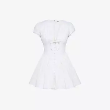 Платье мини House Of Cb Emiliana из стрейч-хлопка с глубоким вырезом, белый