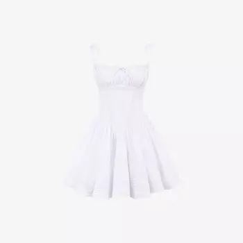 Платье мини House Of Cb Натассия из смесового хлопка с расклешенной юбкой, белый