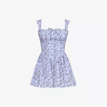 Платье мини House Of Cb Офелия из шифона с цветочным принтом, синий