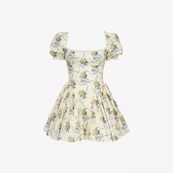 Платье мини House Of Cb Rosie из эластичного хлопка с цветочным принтом, розовый