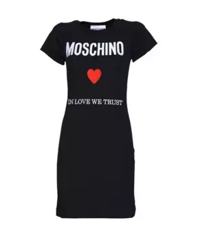 Платье мини It с вышивкой в форме сердца Moschino, черный
