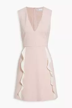 Платье мини из эластичного крепа с крепдешиновой отделкой REDVALENTINO, розовый