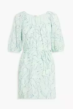 Платье мини из английской вышивки с принтом Tilman JOIE, мятный