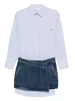 Платье мини из денима Elisabetta Franchi, синий
