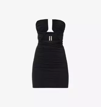 Платье-Мини из джерси без бретелек с глубоким вырезом Rick Owens, черный