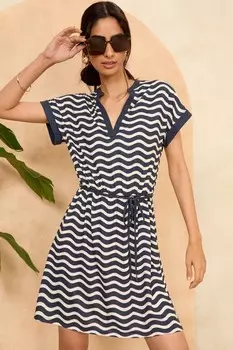 Платье мини из джерси с V-образным вырезом Love & Roses, синий