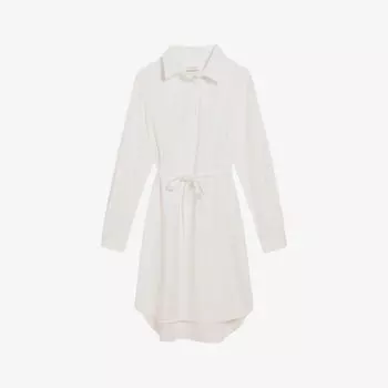 Платье мини из хлопка с v-образным вырезом Claudie Pierlot, цвет naturels