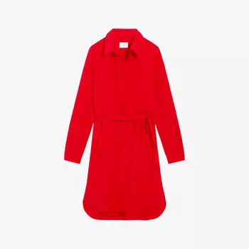 Платье мини из хлопка с v-образным вырезом Claudie Pierlot, красный