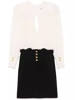 Платье мини из крепа Elisabetta Franchi, серый